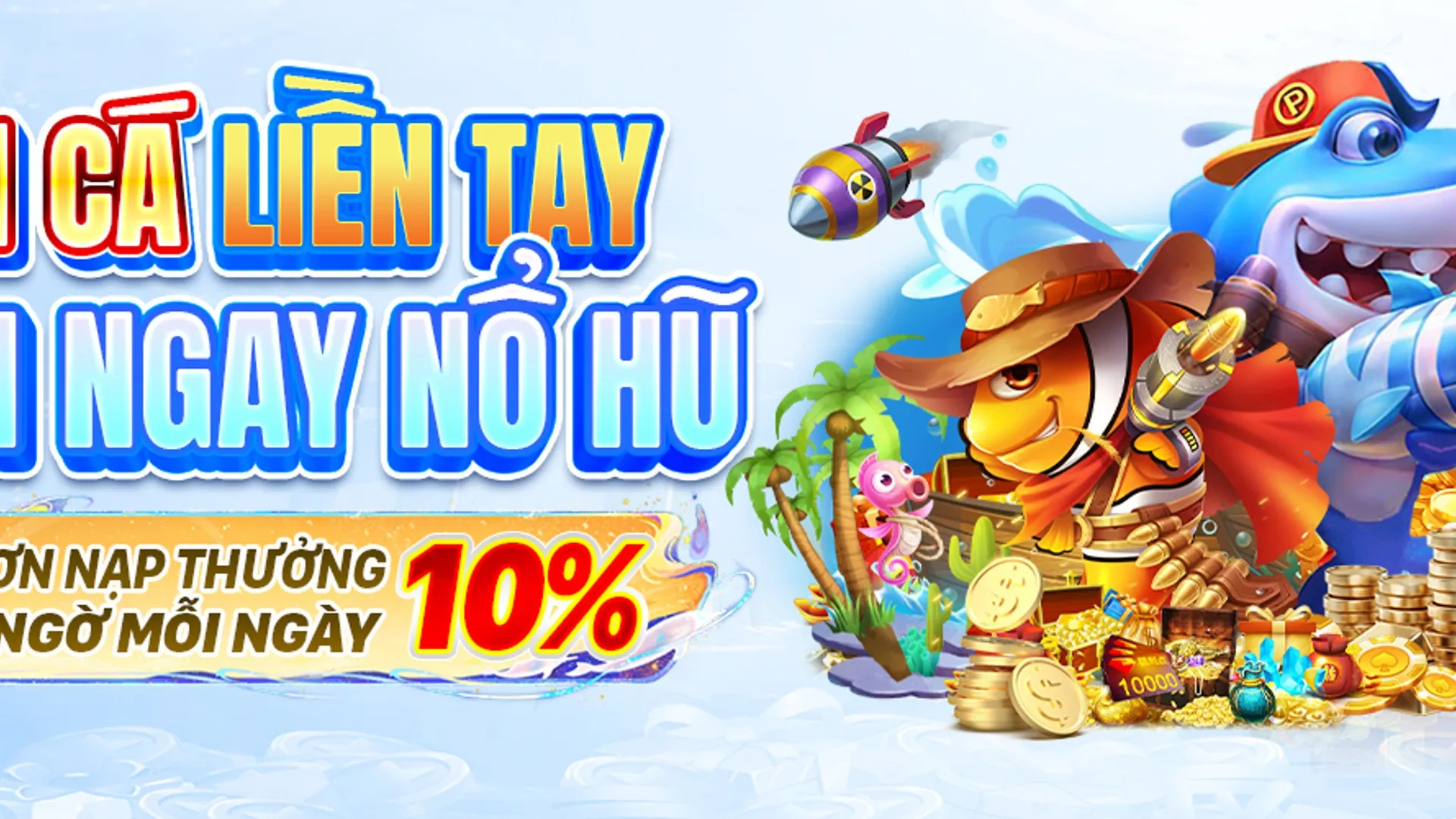 Đại dương bắn cá 55win bet với nhiều loài cá và tiền vàng